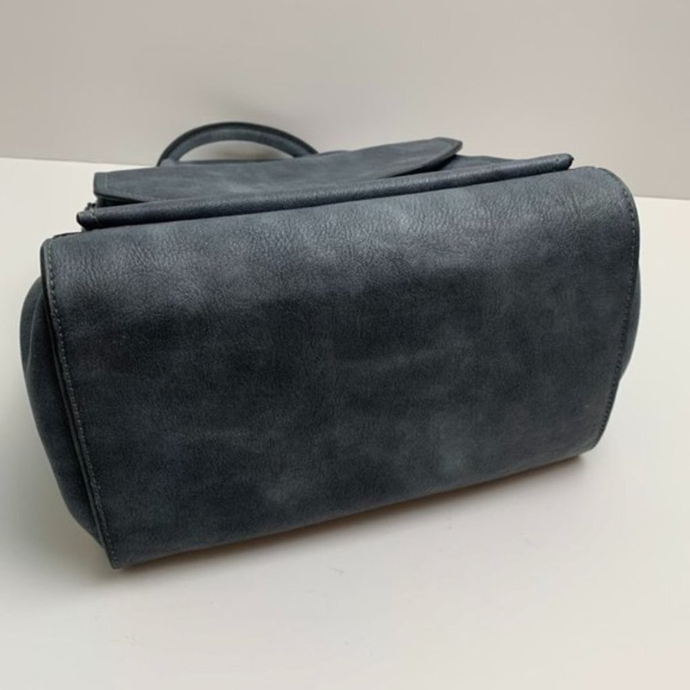Urban Expressions Distressed Gray/Blue Certified Vegan Satchel - Picture 3 of 8